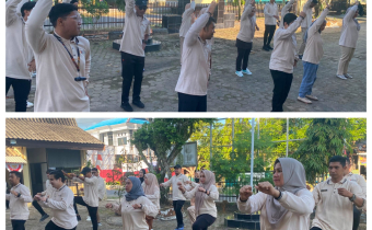 Dukung Program Bawaslu Republik Indonesia, Bawaslu Kabupaten Kotabaru Gelar Senam Sehat Pagi