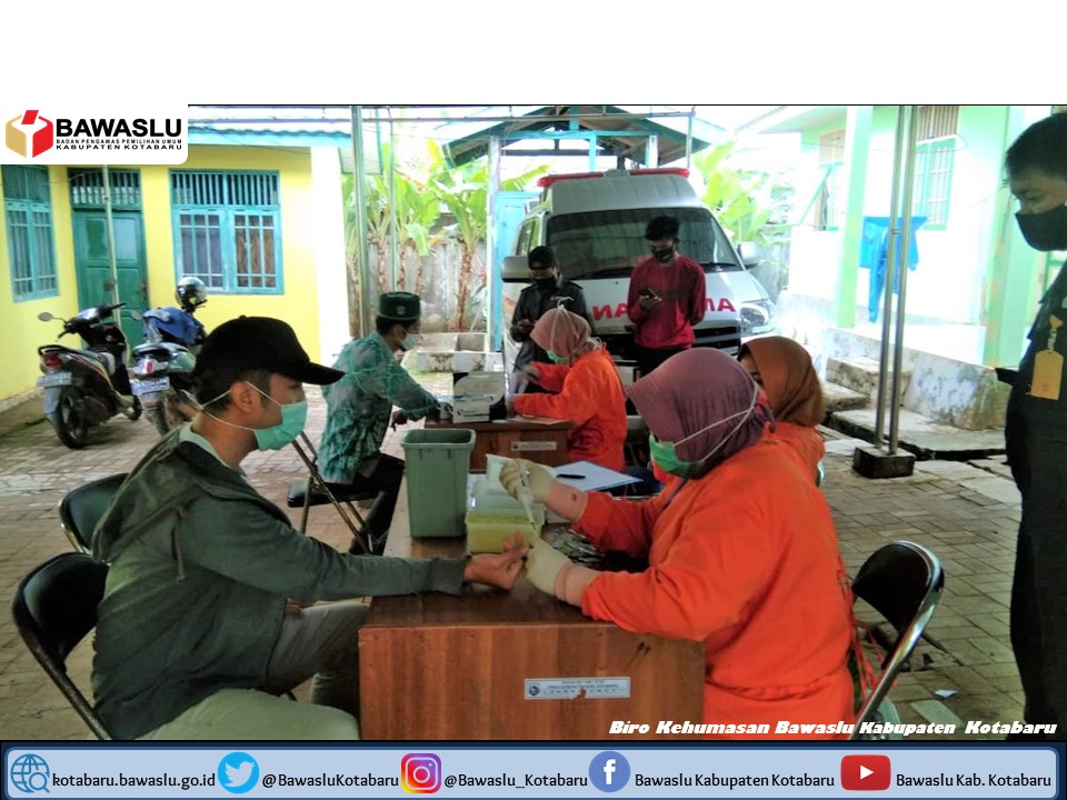 1262 Pengawas Ad Hoc Kabupaten Kotabaru Ikuti Rapid Test