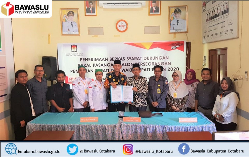 Pencalonan Jalur Perseorangan, Dua Bakal Pasangan Calon Bupati dan Wakil Bupati Kotabaru Serahkan Berkas