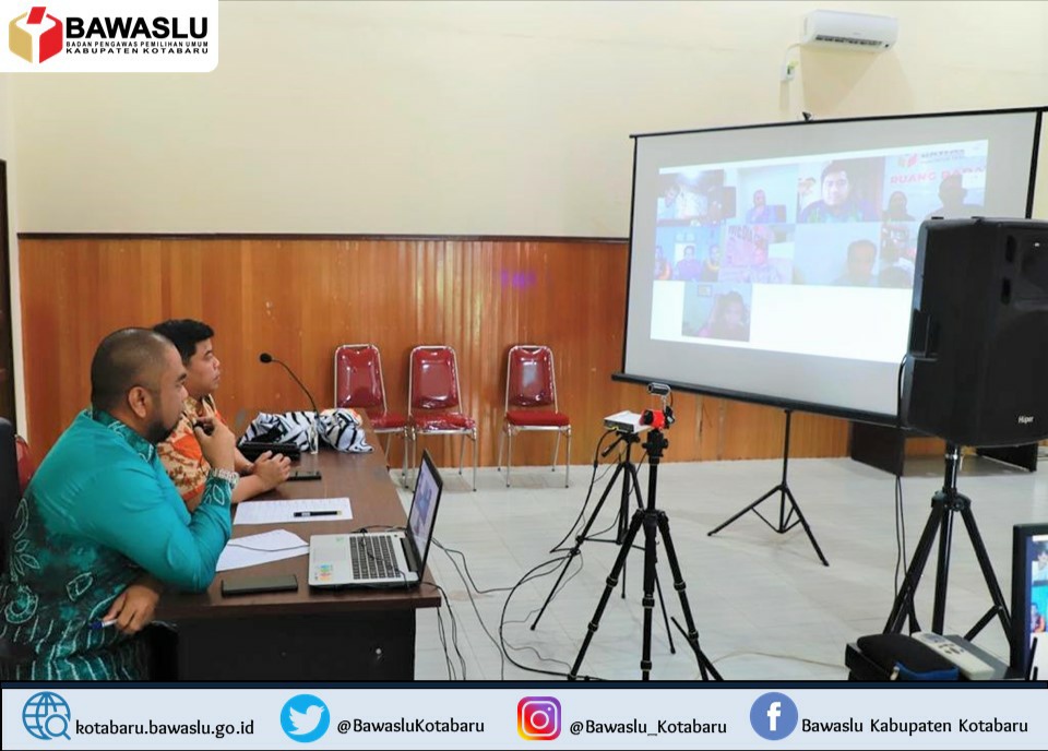 Cegah Penyebaran Covid-19, Bawaslu Kalsel dan Kabupaten/Kota Uji Coba Video Conference