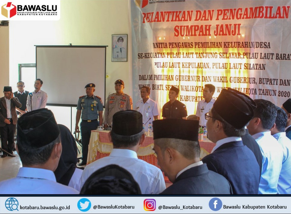 Panitia Pengawas Pemilihan Kelurahan/Desa 5 Kecamatan di Kabupaten Kotabaru Resmi Dilantik