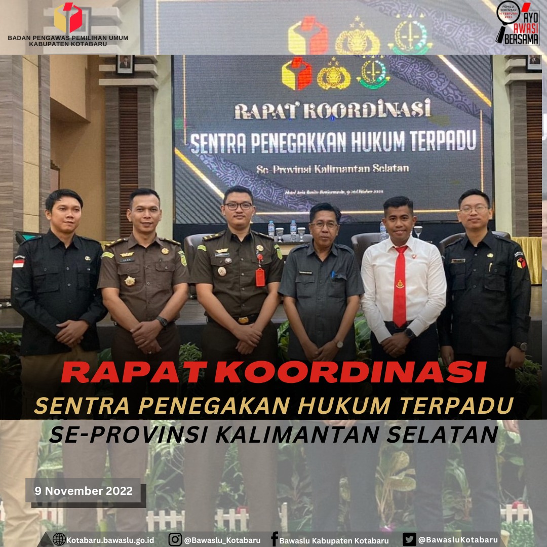 Rapat Koordinasi Sentra Penegakan Hukum Terpadu SE- Provinsi Kalimantan Selatan