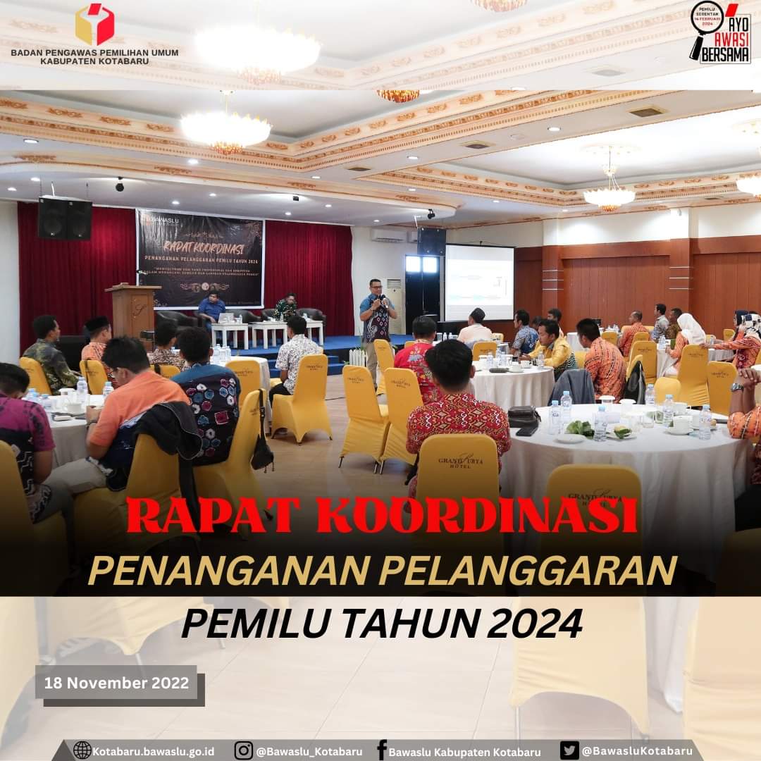 Rapat Koordinasi Penanganan Pelanggaran Pemilu Tahun 2024