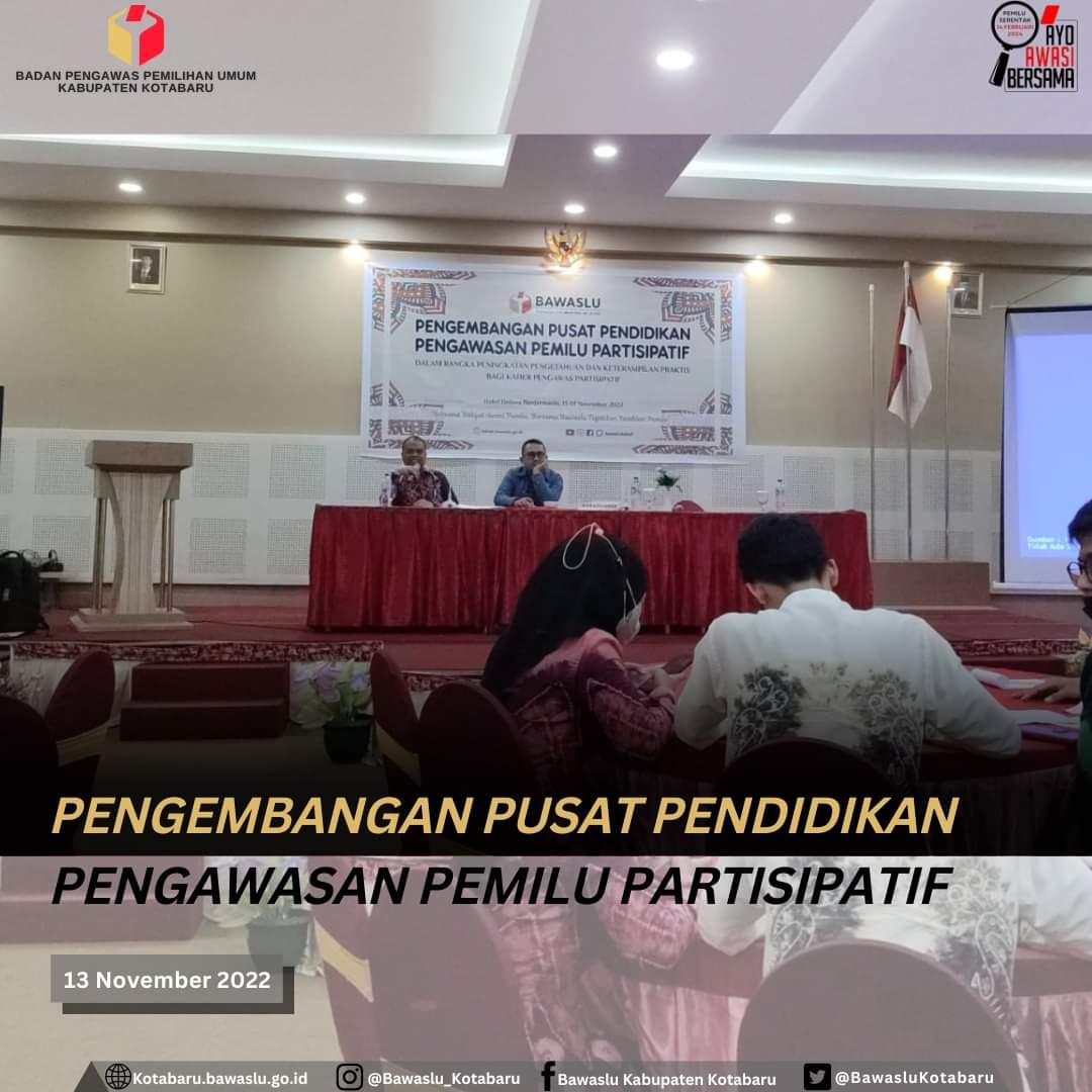 Pengembangan Pusat Pendidikan Pengawasan Pemilu Partisipatif