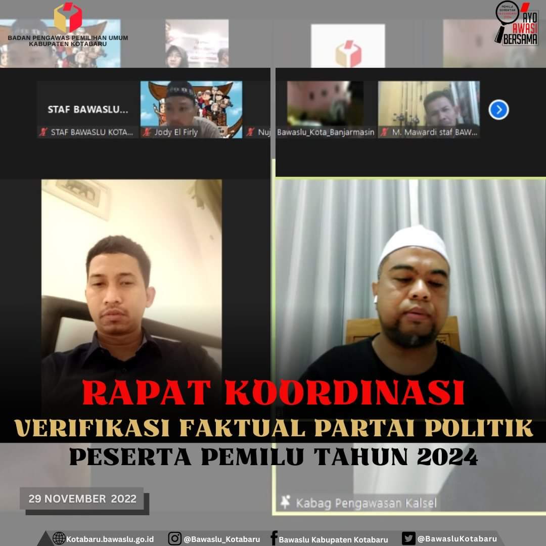 Rapat Koordinasi Verifikasi Faktual Partai Politik Peserta Pemilu Tahun 2024