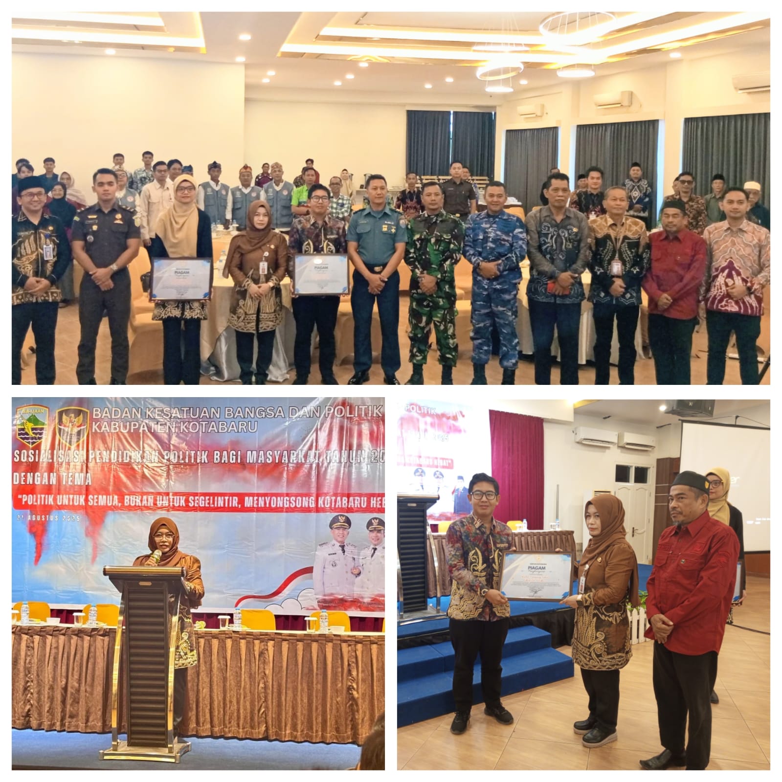 gambar penerimaan piagam dan acara kesbangpol