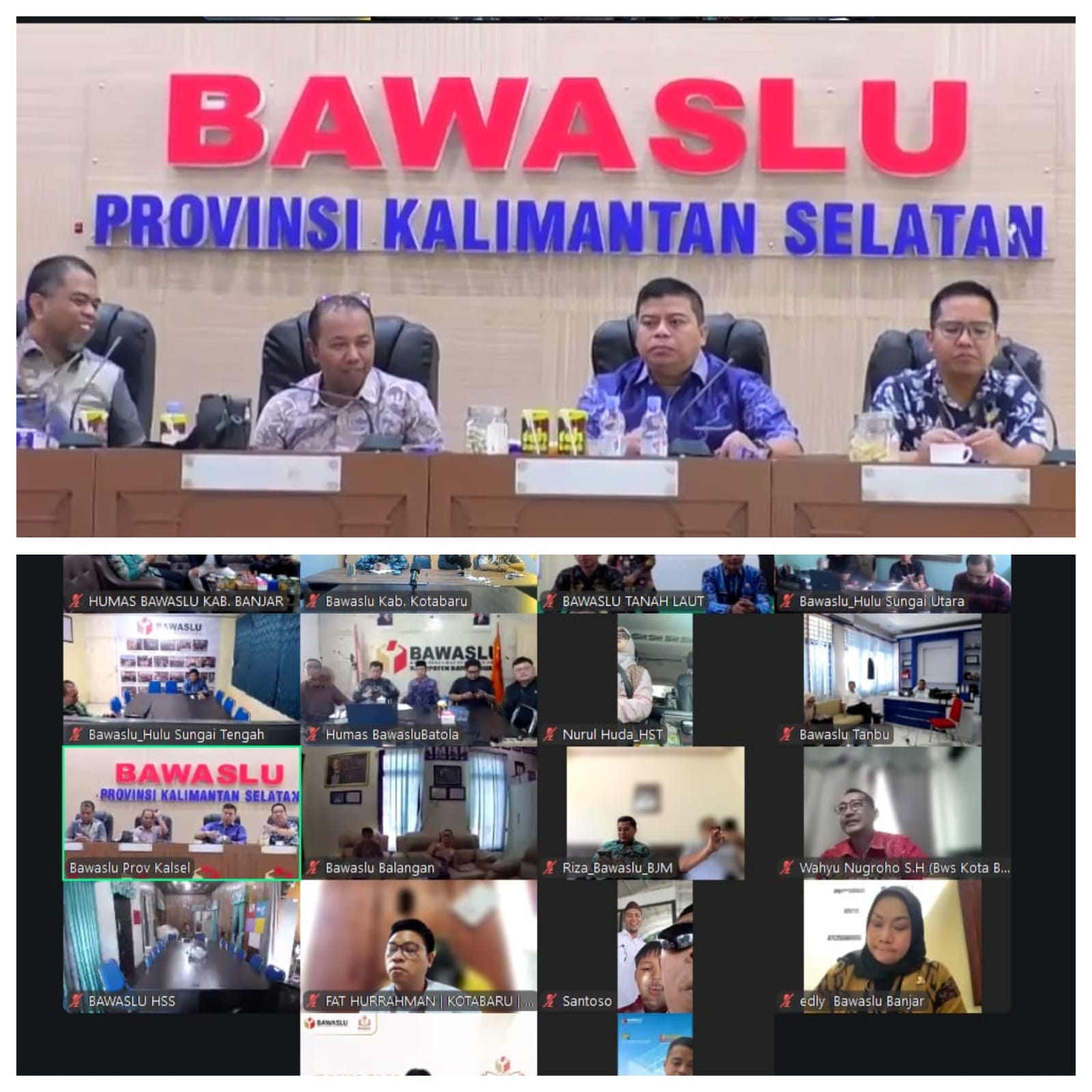 Bawaslu Kabupaten Kotabaru mengikuti rapat awal tahun yang diselenggarakan oleh Bawaslu Provinsi Kalimantan Selatan secara daring