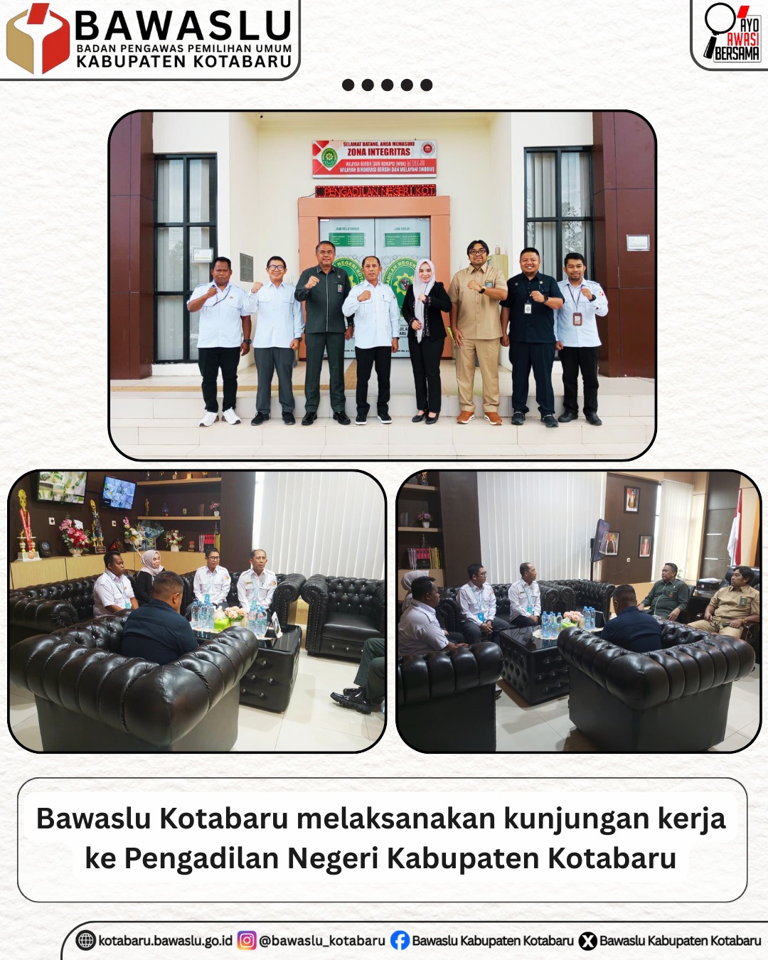 Kunjungan Bawaslu Kabupaten Kotabaru ke Kantor Pengadilan Negeri Kotabaru