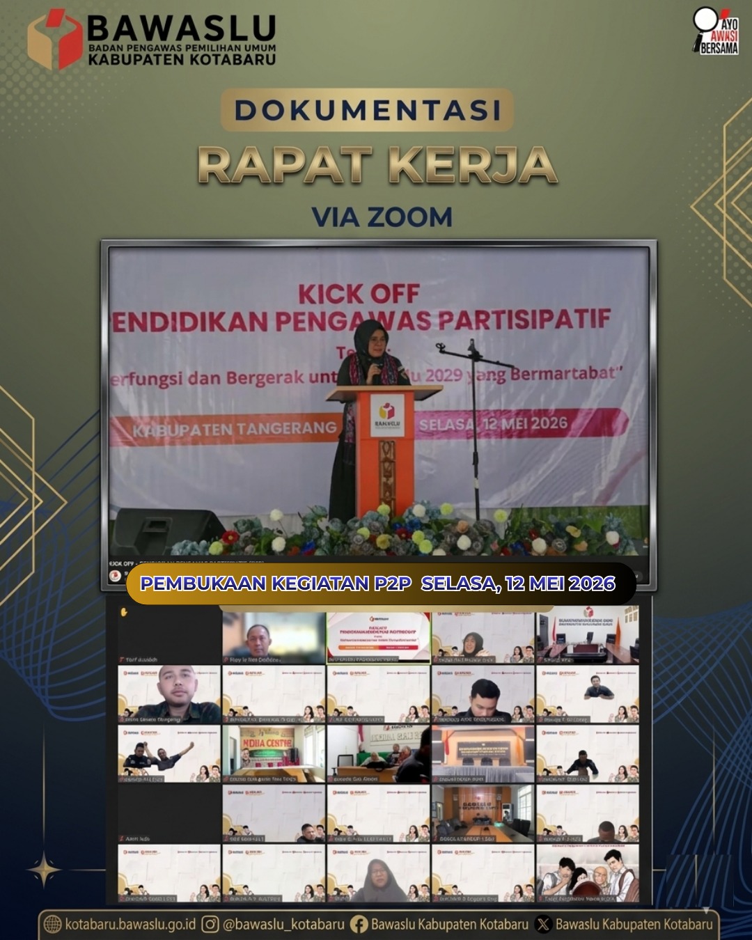 Bawaslu Republik Indonesia (RI) menggelar Kick Off Pendidikan Pengawasan Partisipatif (P2P)