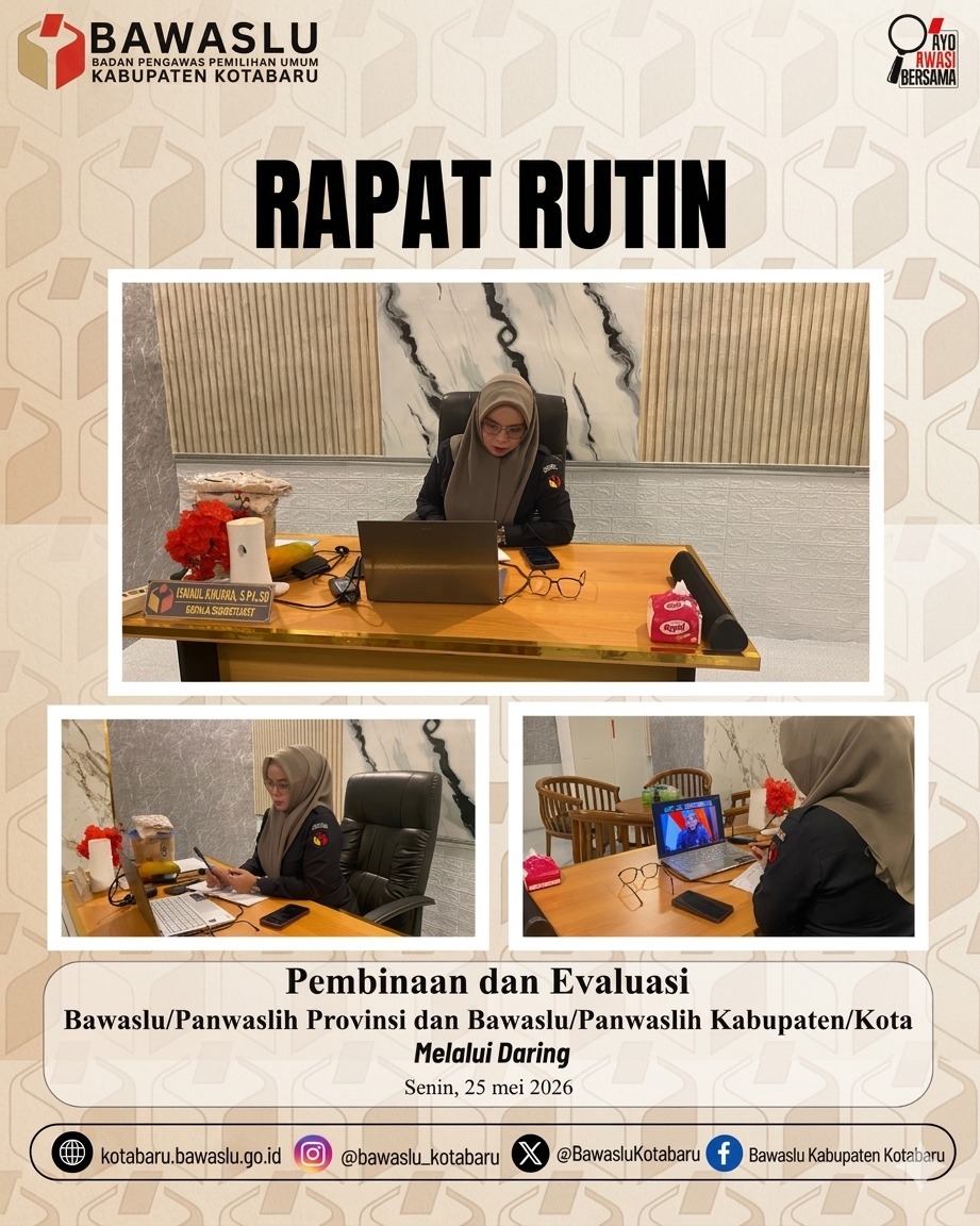 Undangan Rapat Rutin Jajaran Sekretariat bersama Bawaslu Republik Indonesia