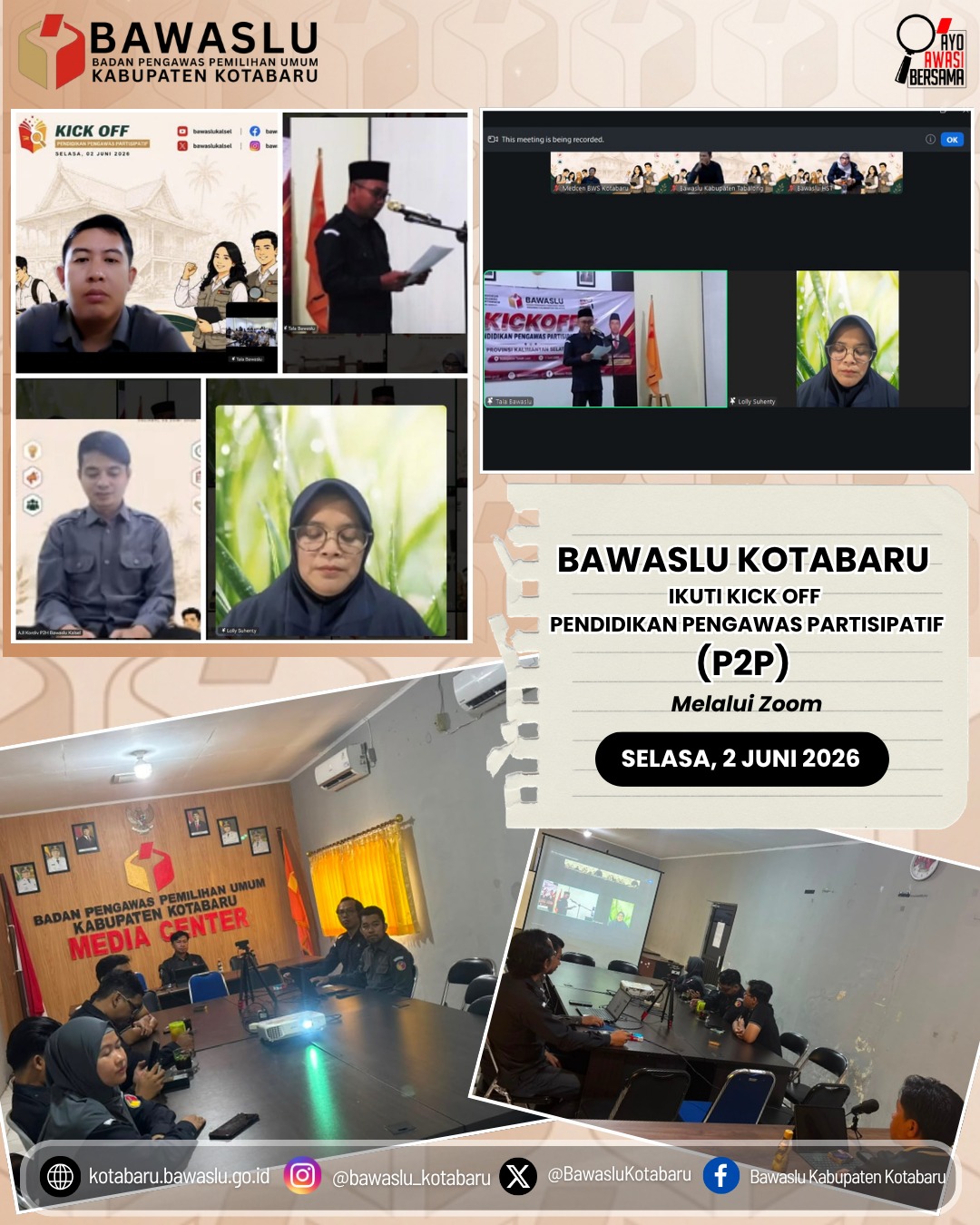 Bawaslu Kabupaten Kotabaru Ikuti Kick Off Pendidikan Pengawasan Partisipatif Tahun 2026