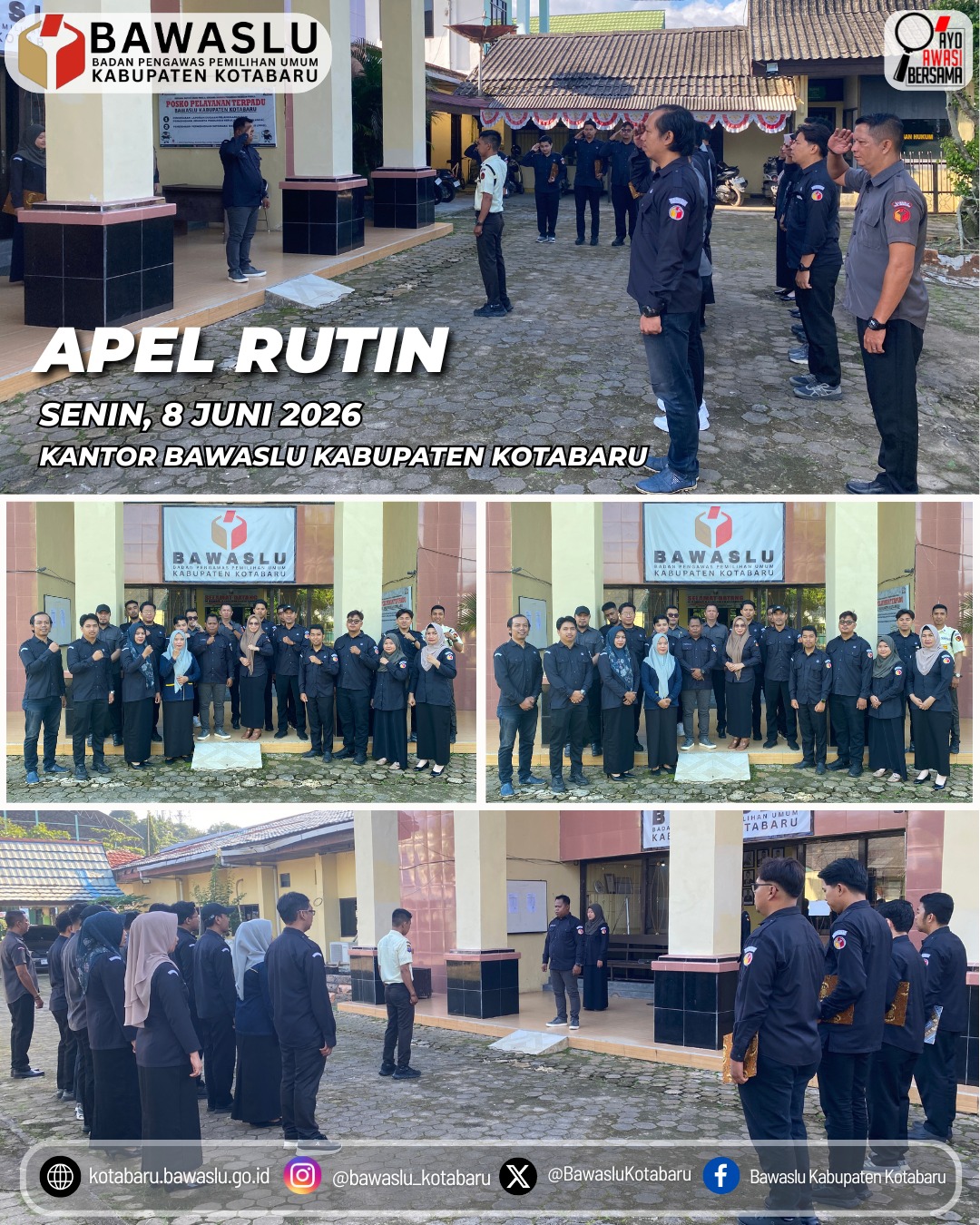 Perkuat Disiplin dan Integritas, Bawaslu Kabupaten Kotabaru Gelar Apel Rutin