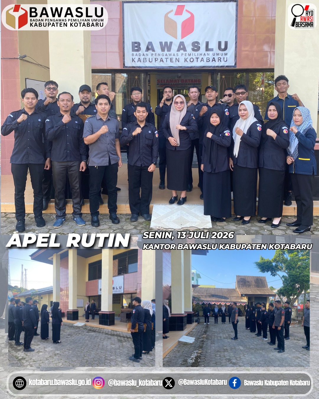 Bawaslu Kabupaten Kotabaru Tekankan Kedisiplinan dalam Apel Rutin Senin Pagi