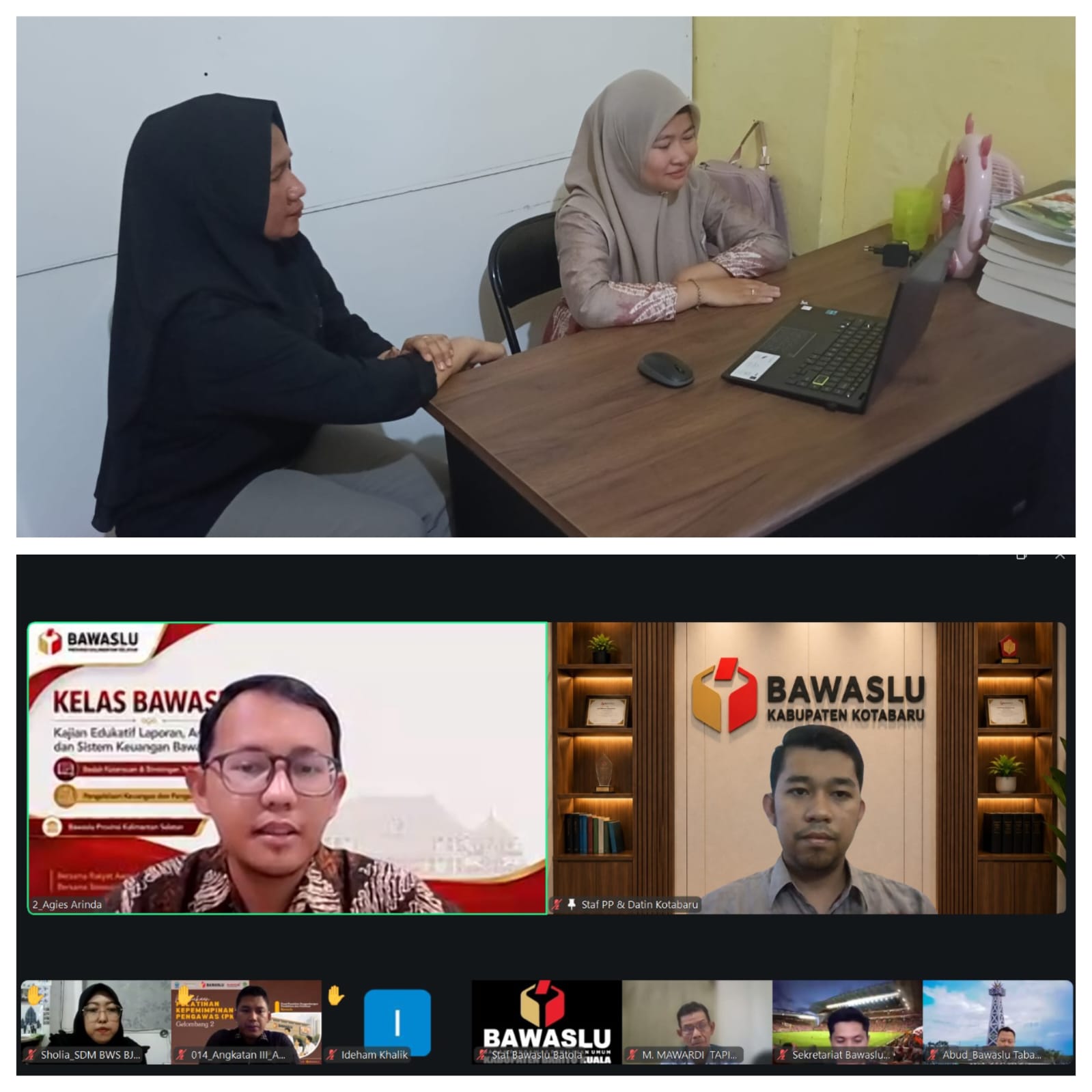 Bawaslu Kotabaru Selaraskan Persepsi Laporan Kinerja WFH Lewat Rapat Daring