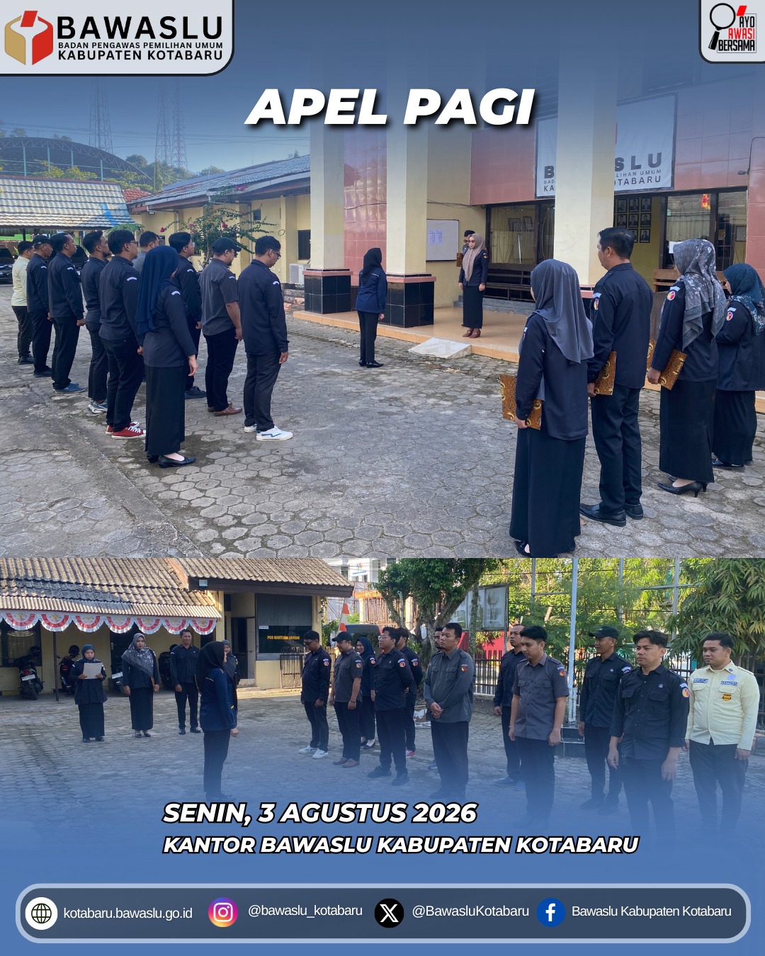 Disiplin ASN Jadi Perhatian, Bawaslu Kotabaru Gelar Apel Pagi Rutin