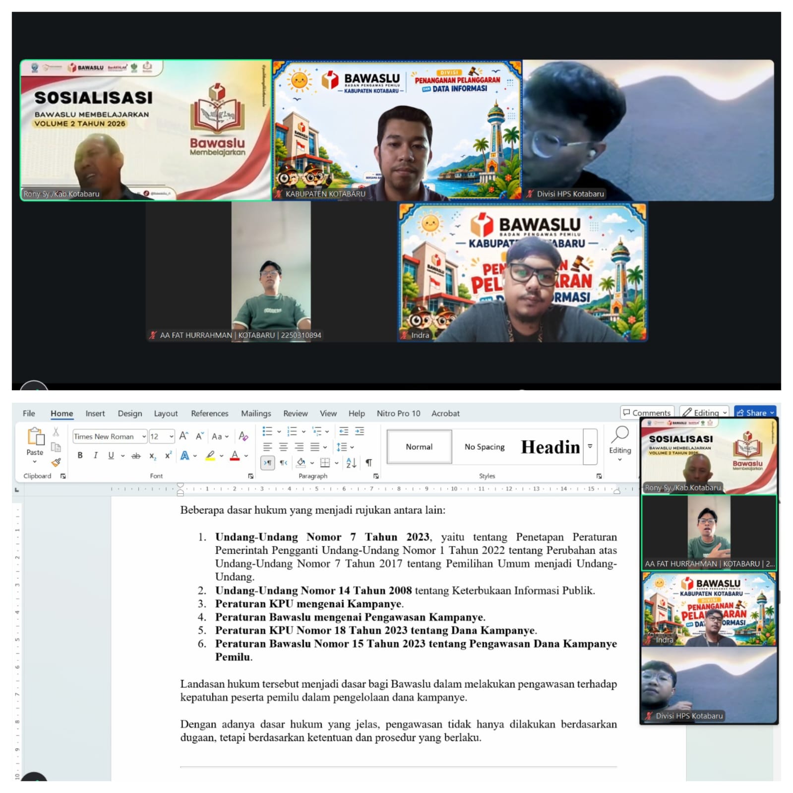 Bawaslu Kotabaru Matangkan Skrip Bawaslu Mengajarkan Volume 2