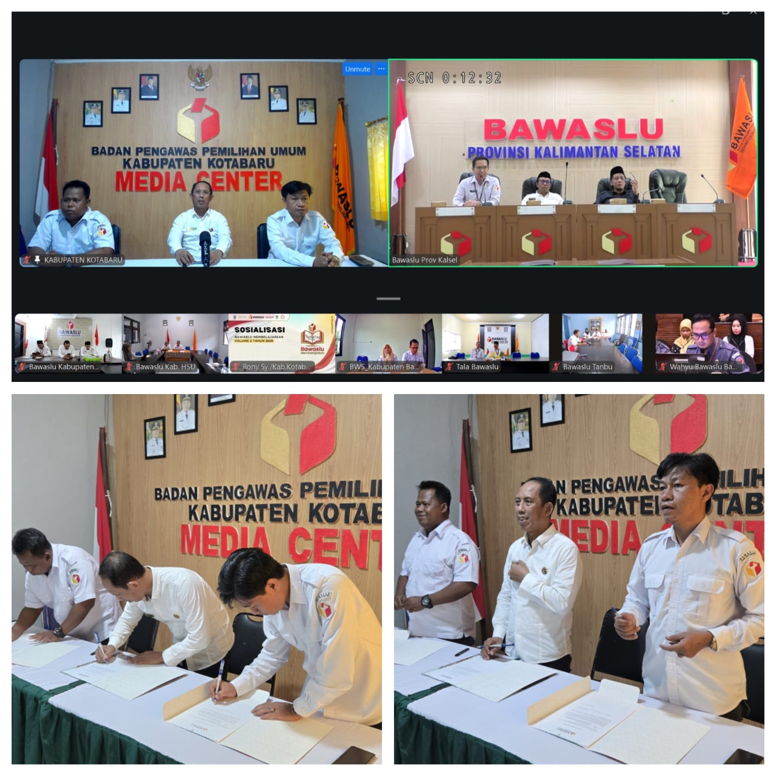 Tandatangani Surat Pernyataan Komisioner Bawaslu Kotabaru Berkomitmen Bekerja Sesuai Renstra Bawaslu