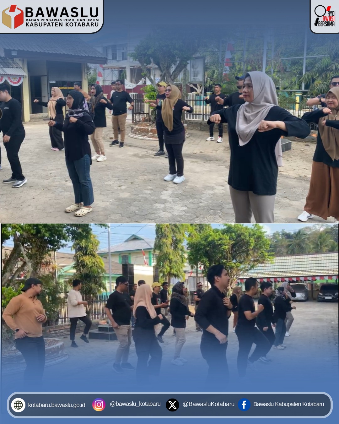 Jumat Sehati, Bawaslu Kotabaru Gelar Senam Bersama untuk Tingkatkan Kebugaran dan Kebersamaan
