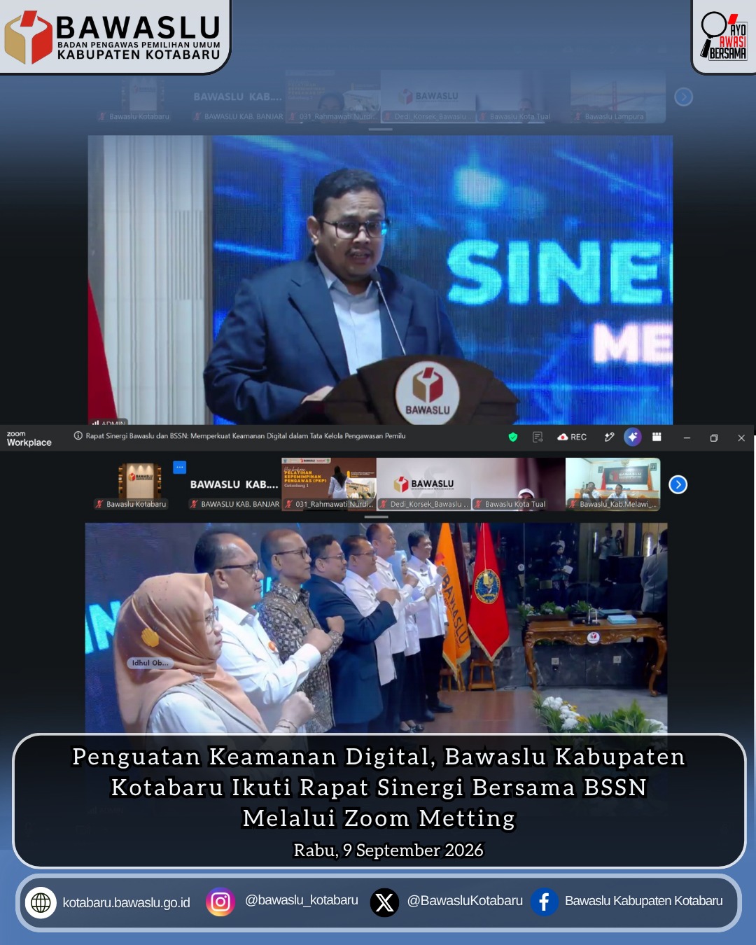 Bawaslu Kotabaru Ikuti Rapat Sinergi Bawaslu dan BSSN Perkuat Keamanan Digital Pengawasan Pemilu