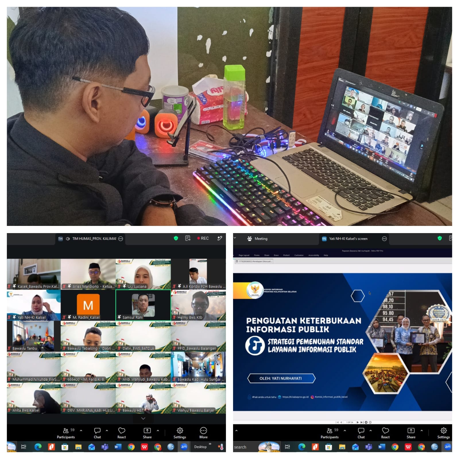 Bawaslu Kotabaru Ikuti Rakor Optimalisasi Pengelolaan dan Pelayanan Informasi Publik