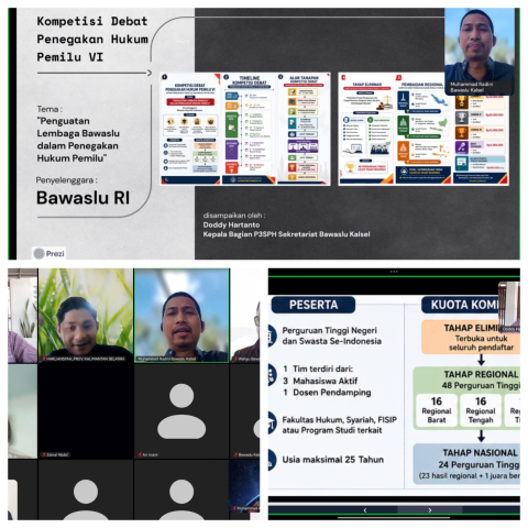Bawaslu Kotabaru Ikuti Rapat Persiapan Kompetisi Debat Penegakan Hukum Pemilu VI