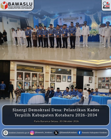 Ketua Bawaslu Kotabaru Hadiri Pelantikan Kepala Desa Terpilih Masa Jabatan 2026–2034