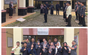 Bawaslu Kabupaten Kotabaru melaksanakan Apel Rutin Senin 9 Maret 2026 