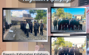 Badan Pengawas Pemilihan Umum (Bawaslu) Kabupaten Kotabaru melaksanakan apel rutin pagi pada Senin, 20 April 2026