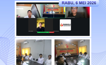 kegiatan rapat membahas persiapan pelaksanaan Pendidikan Pengawas Partisipatif (P2P) Tahun 2026 serta penarikan data Konsolidasi Demokrasi Tahun 2026