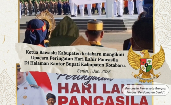 Ketua Bawaslu Kabupaten Kotabaru Mengikuti Upacara Peringatan Hari Lahir Pancasila Tahun 2026